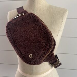 Lululemon Brown Fleece Crossbody Bag